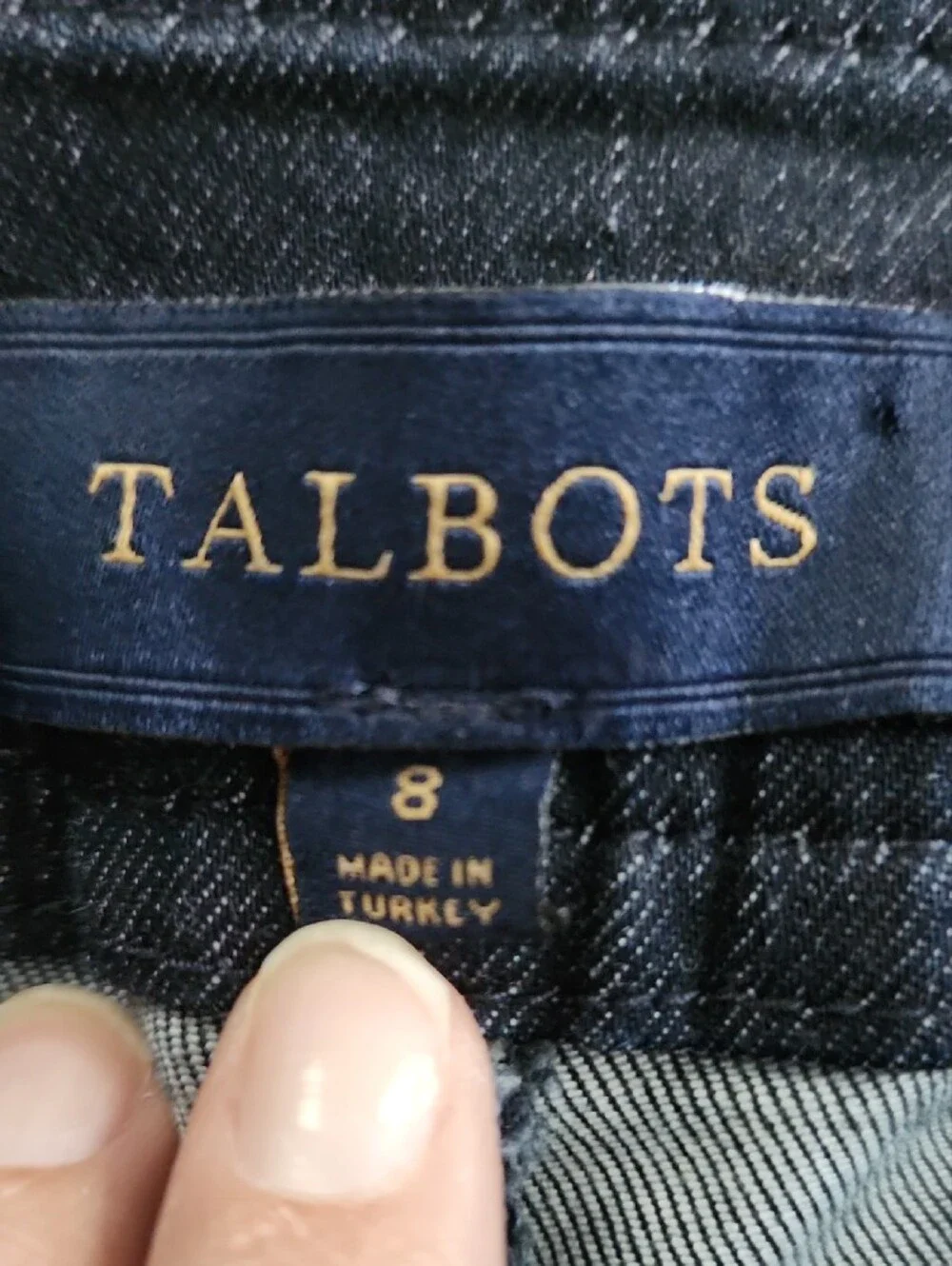 Talbots Navy Denim Pencil Skirt